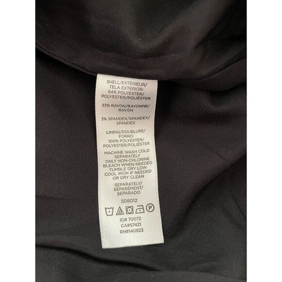 ~ Ann Taylor Factory Skirt 12 Lined Black Dots Zip Hook Slit Pleat Straight - Picture 9 of 15